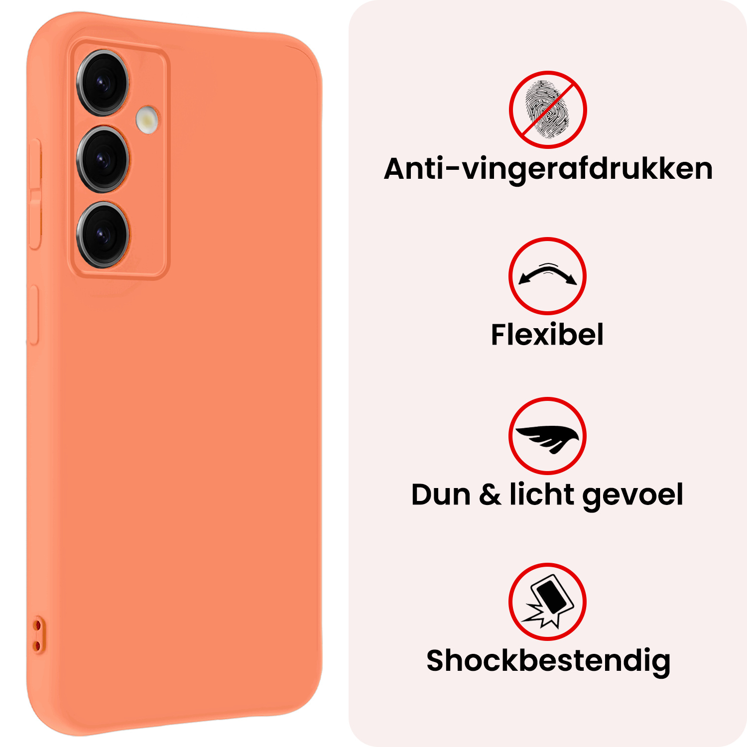 NoXx NoXx Samsung Galaxy S25 Hoesje Siliconen - Perzik