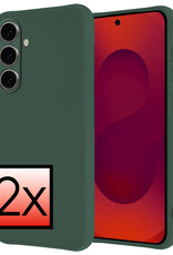 NoXx NoXx Samsung Galaxy S25 Hoesje Siliconen - Donkergroen - 2 PACK