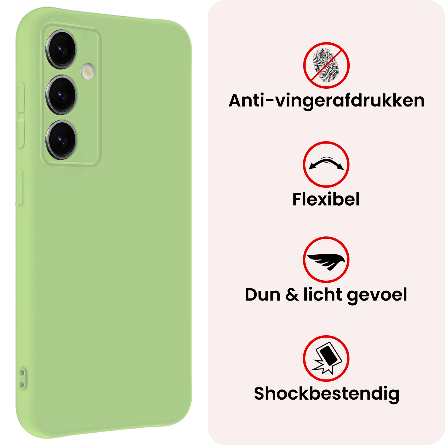 NoXx NoXx Samsung Galaxy S25 Hoesje Siliconen - Groen - 2 PACK