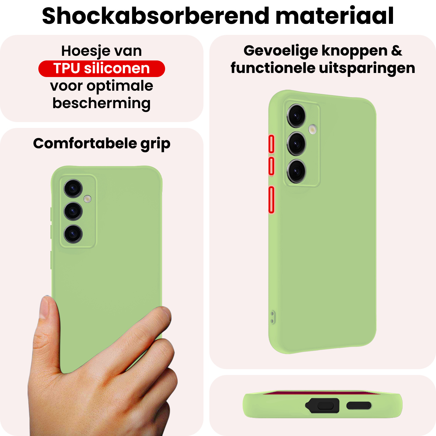 NoXx NoXx Samsung Galaxy S25 Hoesje Siliconen - Groen - 2 PACK