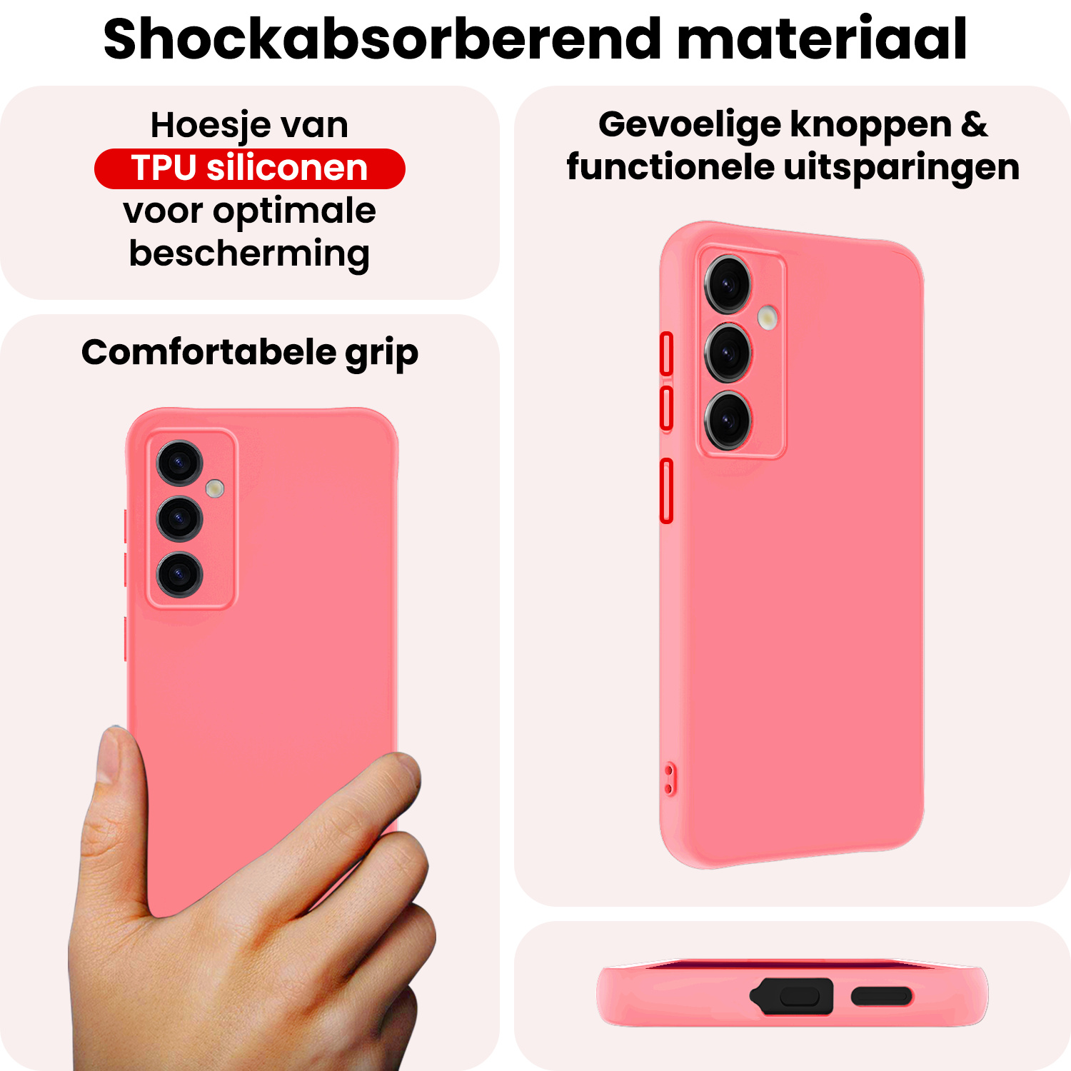 NoXx NoXx Samsung Galaxy S25 Hoesje Siliconen - Lichtroze - 2 PACK