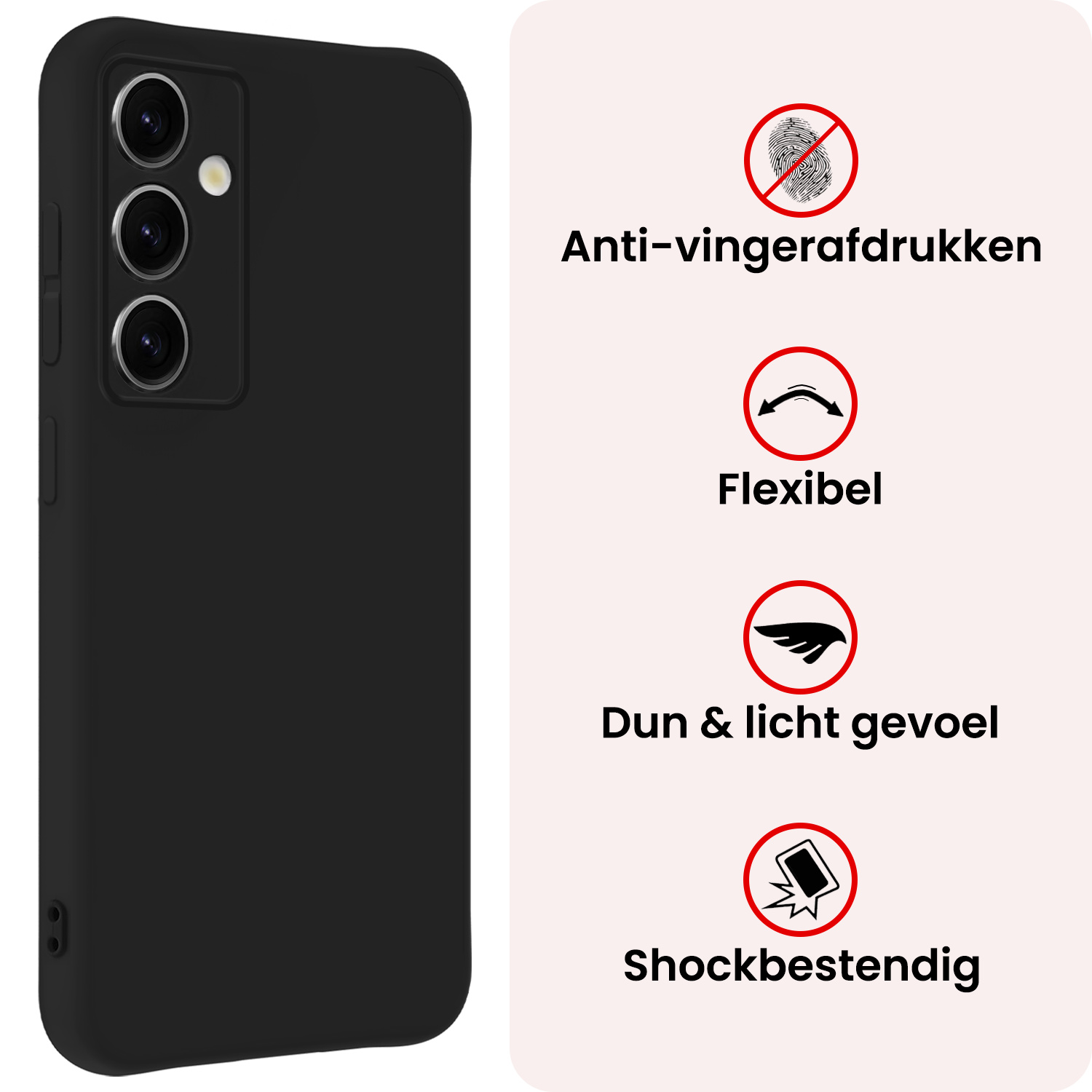 NoXx NoXx Samsung Galaxy S25 Hoesje Siliconen - Zwart - 2 PACK