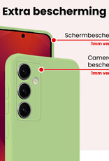 NoXx NoXx Samsung Galaxy S25 Hoesje Siliconen Met Screenprotector - Groen