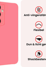 NoXx NoXx Samsung Galaxy S25 Hoesje Siliconen Met Screenprotector - Lichtroze