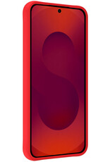 NoXx NoXx Samsung Galaxy S25 Hoesje Siliconen Met Screenprotector - Rood