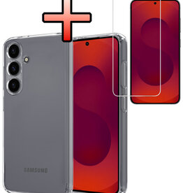 NoXx NoXx Samsung Galaxy S25 Hoesje Siliconen Met Screenprotector - Transparant