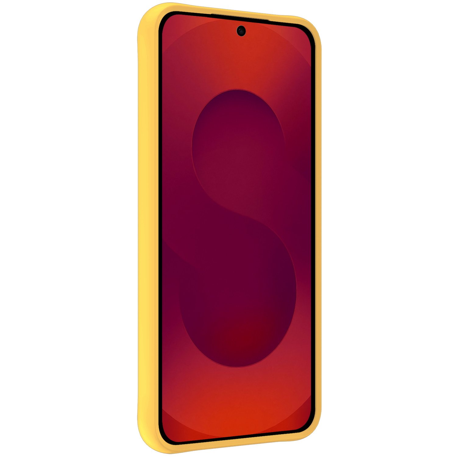 NoXx NoXx Samsung Galaxy S25 Hoesje Siliconen Met 2x Screenprotector - Geel