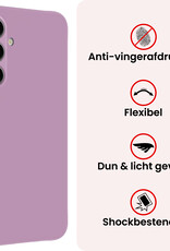 NoXx NoXx Samsung Galaxy S25 Hoesje Siliconen Met 2x Screenprotector - Lila