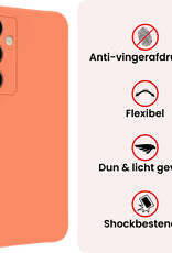 NoXx NoXx Samsung Galaxy S25 Hoesje Siliconen Met 2x Screenprotector - Perzik