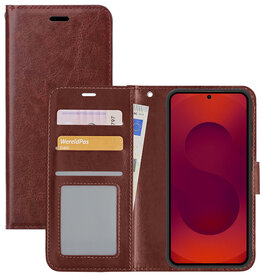 NoXx NoXx Samsung Galaxy S25 Hoesje Bookcase - Bruin