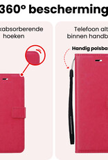 NoXx NoXx Samsung Galaxy S25 Hoesje Bookcase - Donkerroze