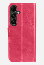 NoXx NoXx Samsung Galaxy S25 Hoesje Bookcase - Donkerroze