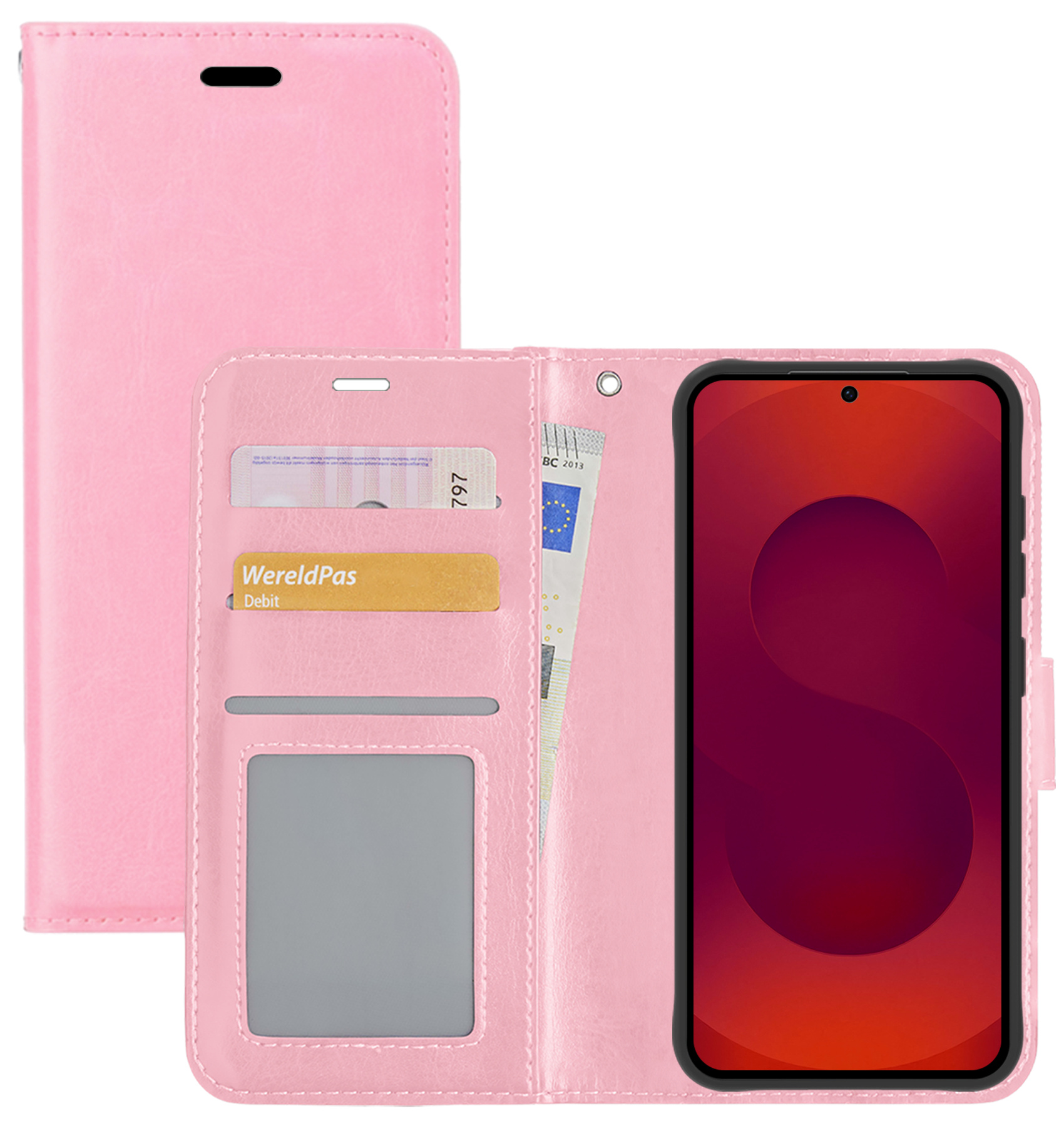 NoXx NoXx Samsung Galaxy S25 Hoesje Bookcase - Lichtroze