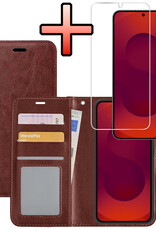 NoXx NoXx Samsung Galaxy S25 Hoesje Bookcase Met Screenprotector - Bruin