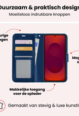 NoXx NoXx Samsung Galaxy S25 Hoesje Bookcase Met Screenprotector - Donkerblauw