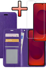 NoXx NoXx Samsung Galaxy S25 Hoesje Bookcase Met Screenprotector - Paars
