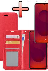 NoXx NoXx Samsung Galaxy S25 Hoesje Bookcase Met Screenprotector - Rood