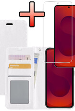 NoXx NoXx Samsung Galaxy S25 Hoesje Bookcase Met Screenprotector - Wit