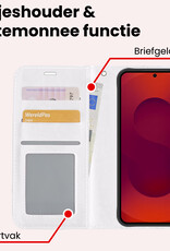 NoXx NoXx Samsung Galaxy S25 Hoesje Bookcase Met Screenprotector - Wit