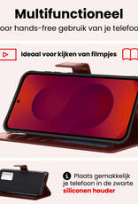NoXx NoXx Samsung Galaxy S25 Hoesje Bookcase Met 2x Screenprotector - Bruin
