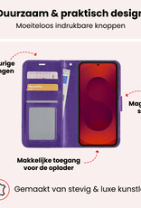 NoXx NoXx Samsung Galaxy S25 Hoesje Bookcase Met 2x Screenprotector - Paars
