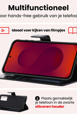 NoXx NoXx Samsung Galaxy S25 Hoesje Bookcase Met 2x Screenprotector - Zwart