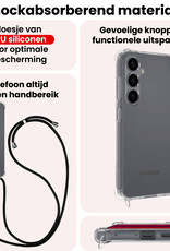 NoXx NoXx Samsung Galaxy S25 Plus Hoesje Transparant Shockproof Met Zwart Koord