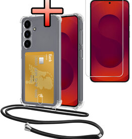 NoXx NoXx Samsung Galaxy S25 Plus Hoesje Pashouder met Koord Met Screenprotector