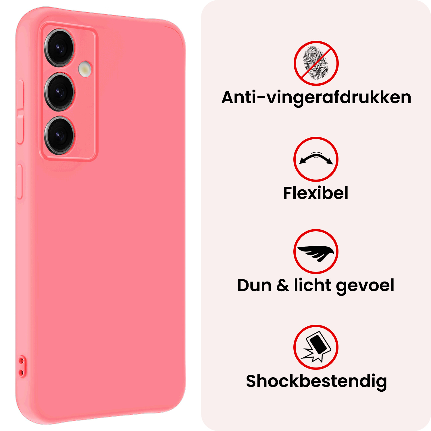 NoXx NoXx Samsung Galaxy S25 Plus Hoesje Siliconen - Lichtroze