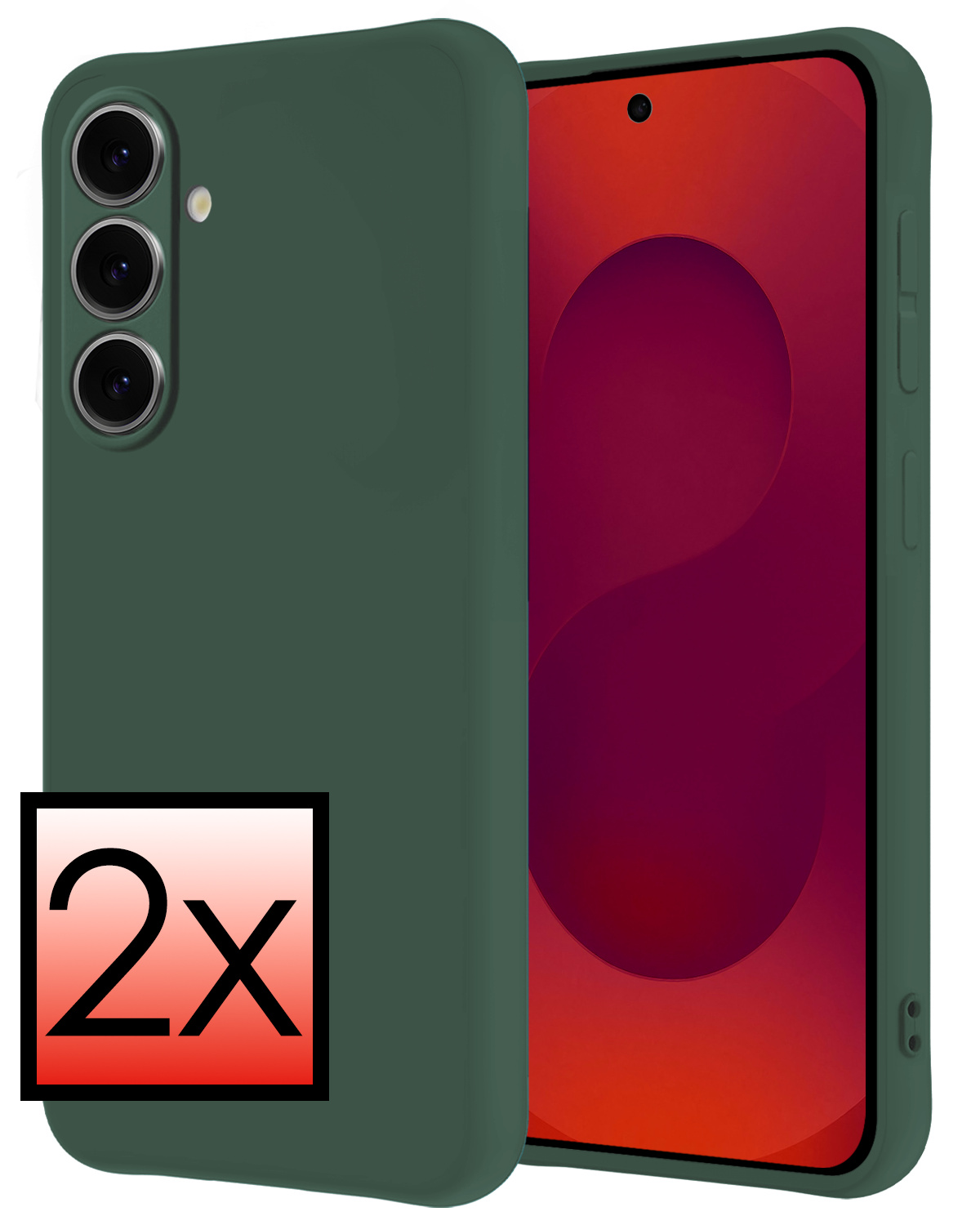 NoXx NoXx Samsung Galaxy S25 Plus Hoesje Siliconen - Donkergroen - 2 PACK