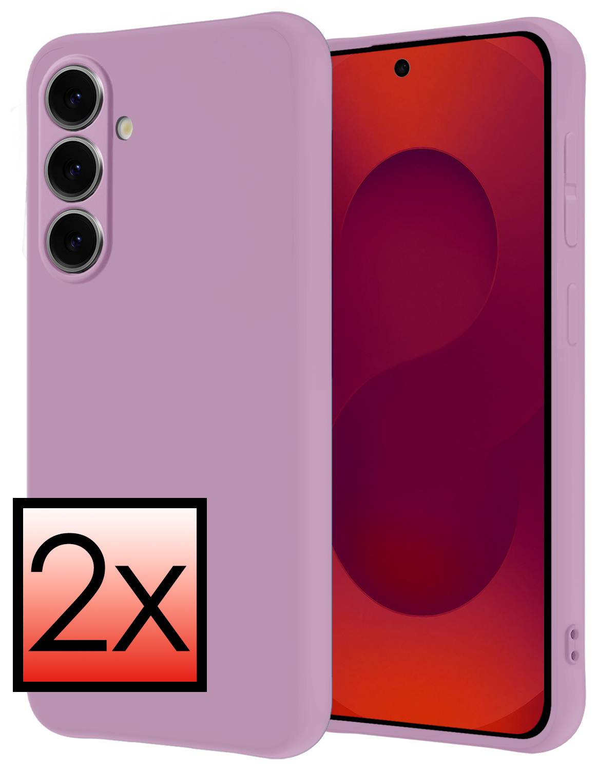 NoXx NoXx Samsung Galaxy S25 Plus Hoesje Siliconen - Lila - 2 PACK