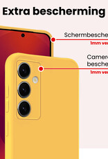NoXx NoXx Samsung Galaxy S25 Plus Hoesje Siliconen Met Screenprotector - Geel