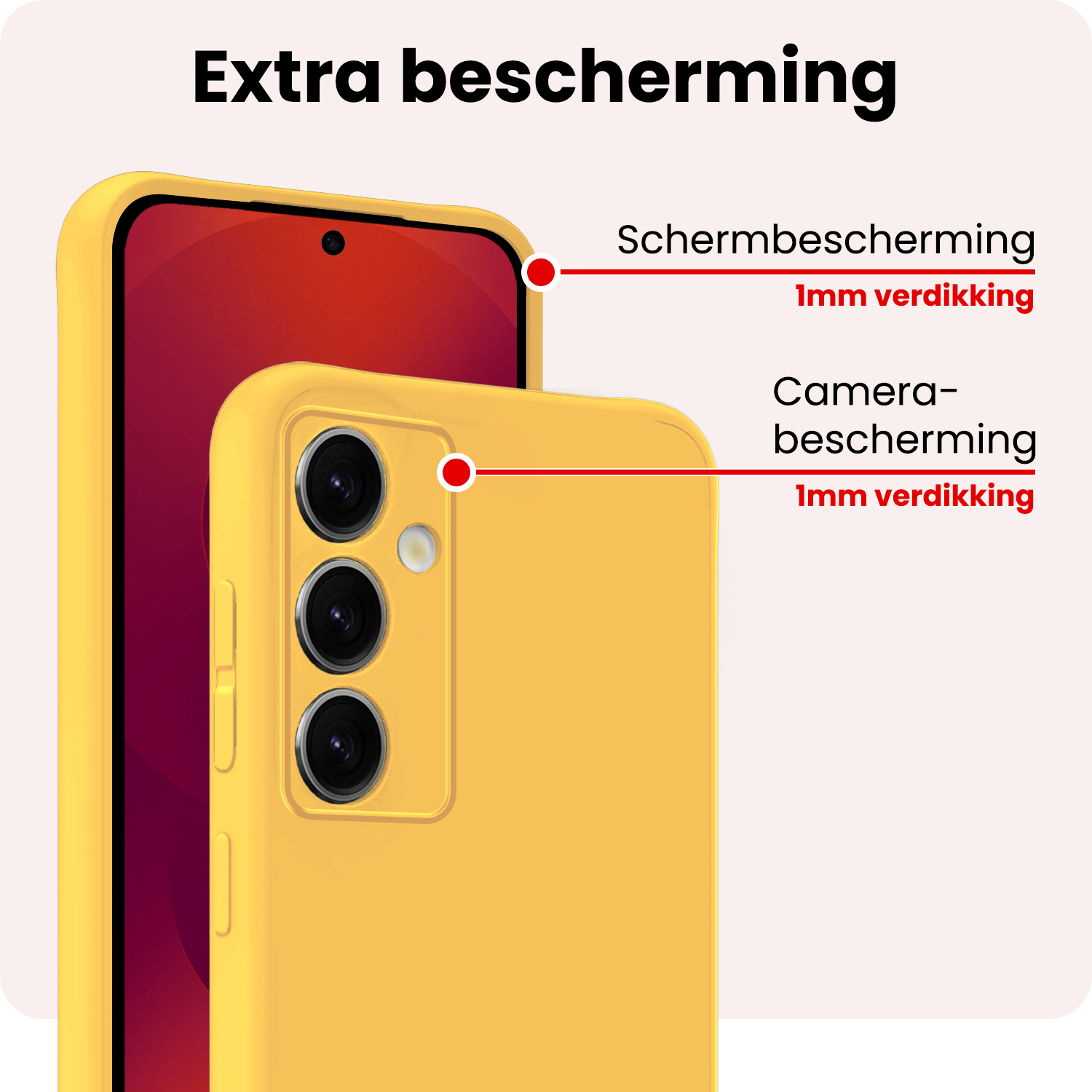 NoXx NoXx Samsung Galaxy S25 Plus Hoesje Siliconen Met Screenprotector - Geel