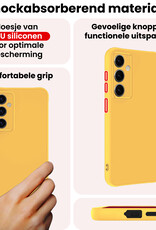 NoXx NoXx Samsung Galaxy S25 Plus Hoesje Siliconen Met Screenprotector - Geel