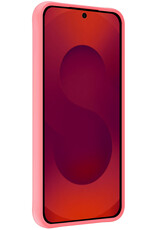 NoXx NoXx Samsung Galaxy S25 Plus Hoesje Siliconen Met Screenprotector - Lichtroze