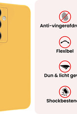 NoXx NoXx Samsung Galaxy S25 Plus Hoesje Siliconen Met 2x Screenprotector - Geel