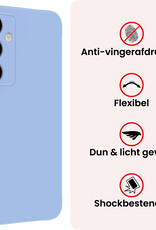 NoXx NoXx Samsung Galaxy S25 Plus Hoesje Siliconen Met 2x Screenprotector - Lichtblauw