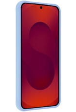 NoXx NoXx Samsung Galaxy S25 Plus Hoesje Siliconen Met 2x Screenprotector - Lichtblauw