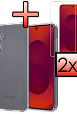 NoXx NoXx Samsung Galaxy S25 Plus Hoesje Siliconen Met 2x Screenprotector - Transparant