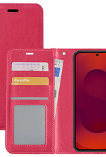 NoXx NoXx Samsung Galaxy S25 Plus Hoesje Bookcase - Donkerroze