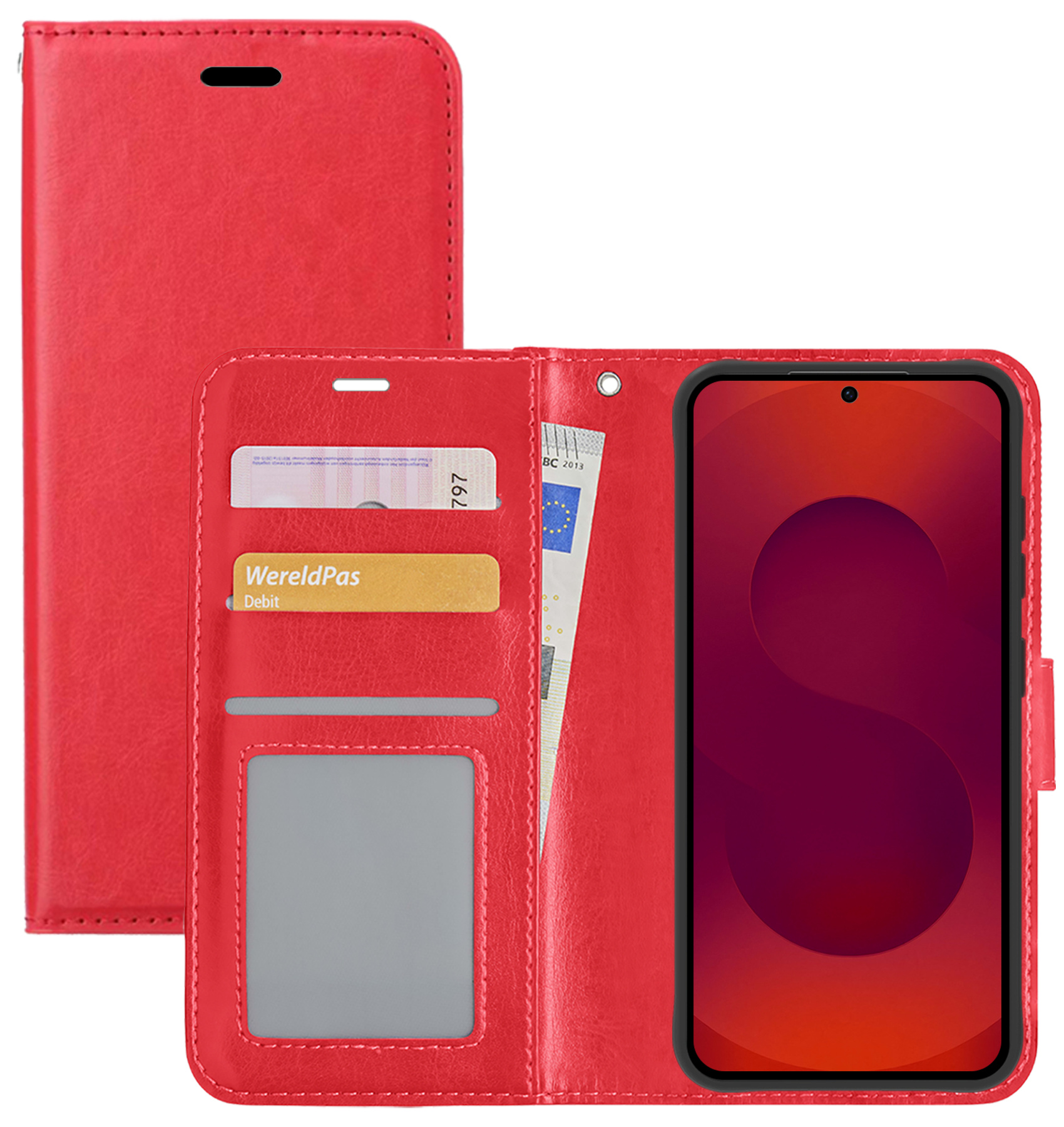 NoXx NoXx Samsung Galaxy S25 Plus Hoesje Bookcase - Rood