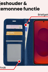 NoXx NoXx Samsung Galaxy S25 Plus Hoesje Bookcase Met Screenprotector - Donkerblauw
