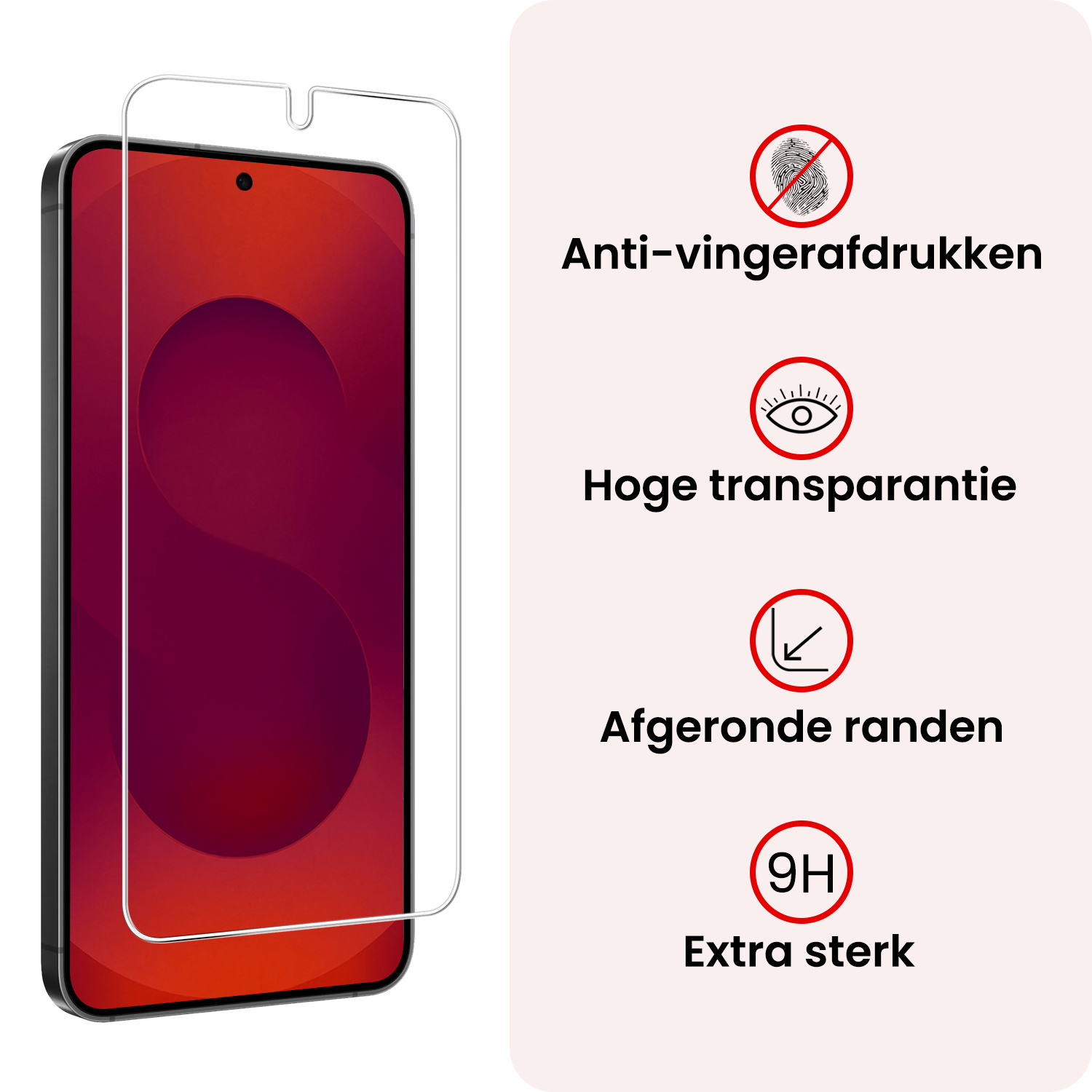NoXx NoXx Samsung Galaxy S25 Plus Hoesje Bookcase Met Screenprotector - Lichtroze