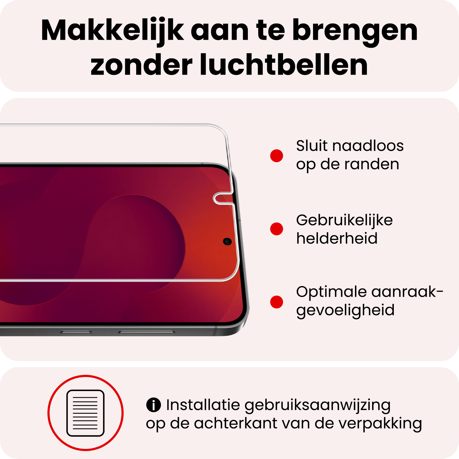 NoXx NoXx Samsung Galaxy S25 Plus Hoesje Bookcase Met Screenprotector - Lichtroze