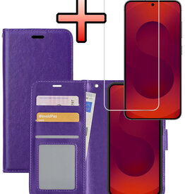 NoXx NoXx Samsung Galaxy S25 Plus Hoesje Bookcase Met Screenprotector - Paars