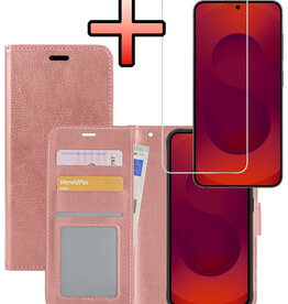 NoXx NoXx Samsung Galaxy S25 Plus Hoesje Bookcase Met Screenprotector - Rose Goud