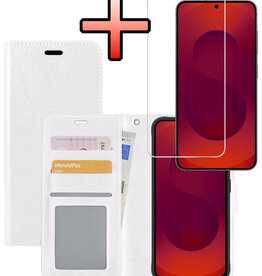 NoXx NoXx Samsung Galaxy S25 Plus Hoesje Bookcase Met Screenprotector - Wit