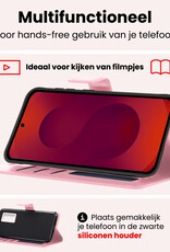 NoXx NoXx Samsung Galaxy S25 Plus Hoesje Bookcase Met 2x Screenprotector - Lichtroze