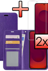 NoXx NoXx Samsung Galaxy S25 Plus Hoesje Bookcase Met 2x Screenprotector - Paars