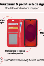 NoXx NoXx Samsung Galaxy S25 Plus Hoesje Bookcase Met 2x Screenprotector - Rood